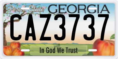 GA license plate CAZ3737