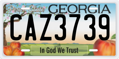 GA license plate CAZ3739
