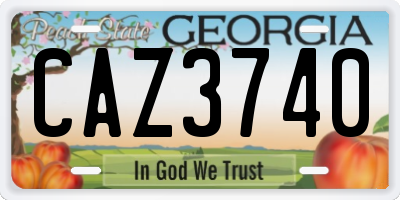 GA license plate CAZ3740