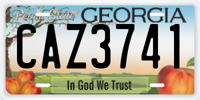 GA license plate CAZ3741