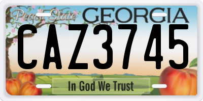 GA license plate CAZ3745