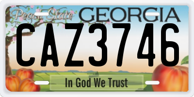 GA license plate CAZ3746