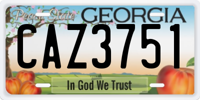 GA license plate CAZ3751