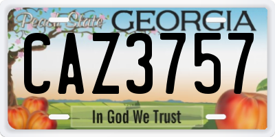 GA license plate CAZ3757