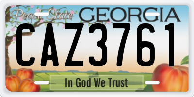 GA license plate CAZ3761