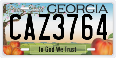 GA license plate CAZ3764