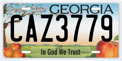 GA license plate CAZ3779