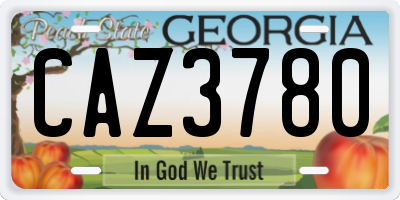 GA license plate CAZ3780