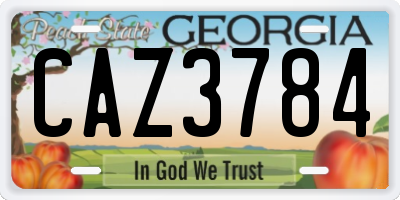 GA license plate CAZ3784