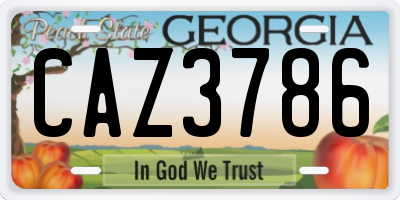 GA license plate CAZ3786