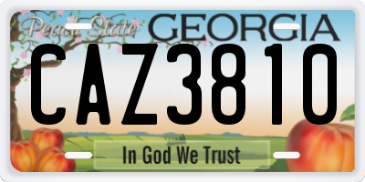 GA license plate CAZ3810