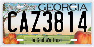 GA license plate CAZ3814