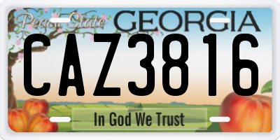 GA license plate CAZ3816