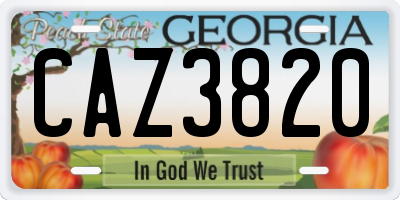 GA license plate CAZ3820