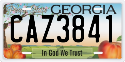 GA license plate CAZ3841