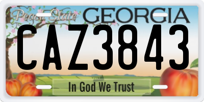 GA license plate CAZ3843