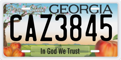 GA license plate CAZ3845