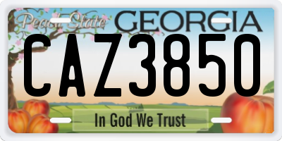 GA license plate CAZ3850