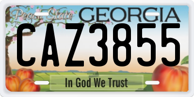 GA license plate CAZ3855