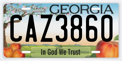 GA license plate CAZ3860