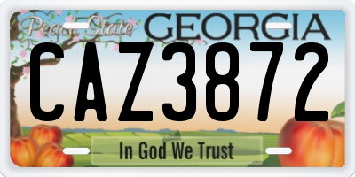 GA license plate CAZ3872