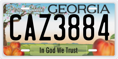 GA license plate CAZ3884