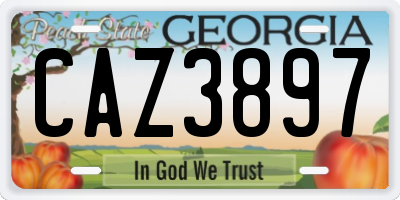 GA license plate CAZ3897