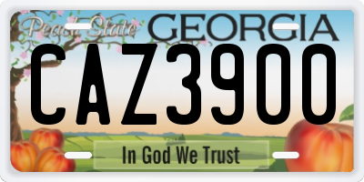 GA license plate CAZ3900