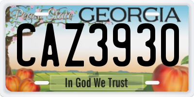 GA license plate CAZ3930