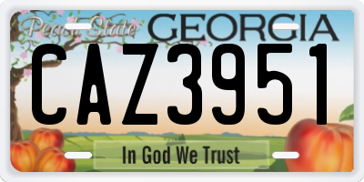 GA license plate CAZ3951