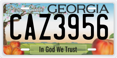 GA license plate CAZ3956