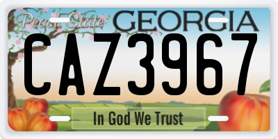 GA license plate CAZ3967