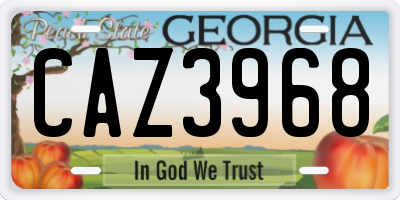 GA license plate CAZ3968