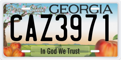 GA license plate CAZ3971