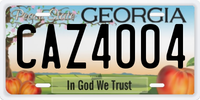 GA license plate CAZ4004