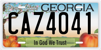 GA license plate CAZ4041