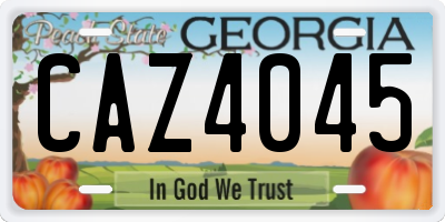 GA license plate CAZ4045