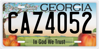 GA license plate CAZ4052