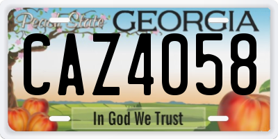 GA license plate CAZ4058