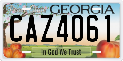 GA license plate CAZ4061