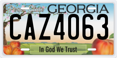 GA license plate CAZ4063