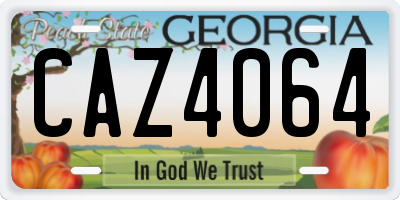 GA license plate CAZ4064