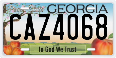 GA license plate CAZ4068