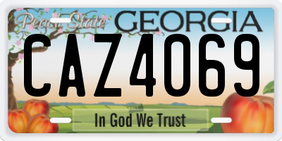 GA license plate CAZ4069