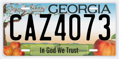 GA license plate CAZ4073