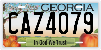 GA license plate CAZ4079