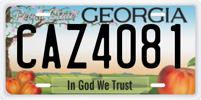 GA license plate CAZ4081