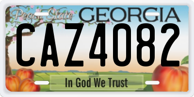 GA license plate CAZ4082
