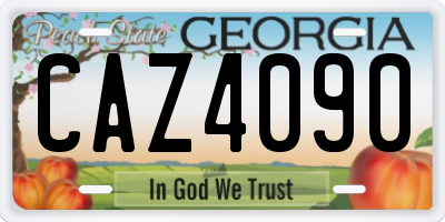 GA license plate CAZ4090