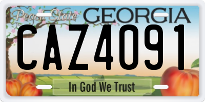 GA license plate CAZ4091